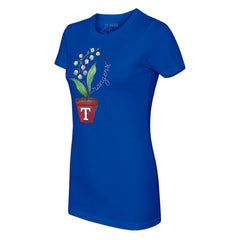 Texas Rangers Tiny Turnip Women's Lilies & Ladybugs T-Shirt - Royal T-shirts
