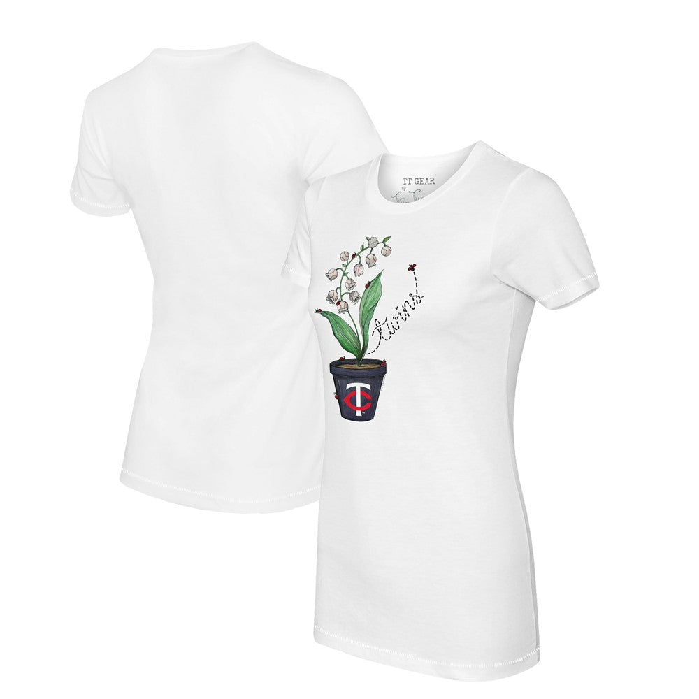 Minnesota Twins Tiny Turnip Women's Lilies & Ladybugs T-Shirt - White T-shirts