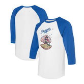 Los Angeles Dodgers Tiny Turnip Unisex Mermaid 3/4-Sleeve Raglan T-Shirt - White/Royal T-shirts