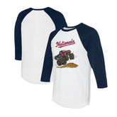 Washington Nationals Tiny Turnip Unisex Monster Truck 3/4-Sleeve Raglan T-Shirt - White/Navy T-shirts