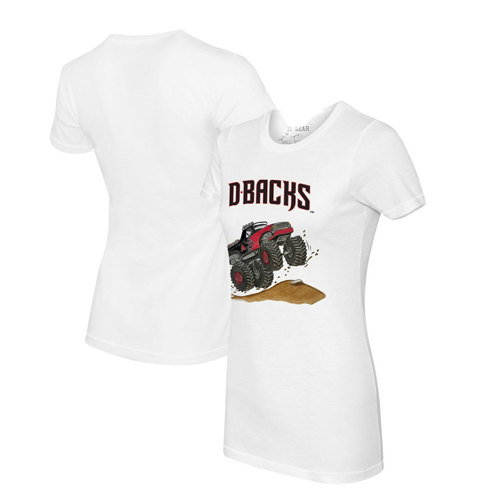 Arizona Diamondbacks Tiny Turnip Women's Monster Truck T-Shirt - White T-shirts