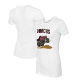 Arizona Diamondbacks Tiny Turnip Women's Monster Truck T-Shirt - White T-shirts