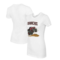 Arizona Diamondbacks Tiny Turnip Women's Monster Truck T-Shirt - White T-shirts