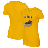 San Diego Padres Tiny Turnip Women's Race Car T-Shirt - Gold T-shirts
