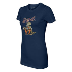 Detroit Tigers Tiny Turnip Women's Triceratops T-Shirt - Navy T-shirts