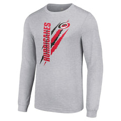 Carolina Hurricanes Starter Color Scratch Long-Sleeve T-Shirt - Heather Gray | US 201074621