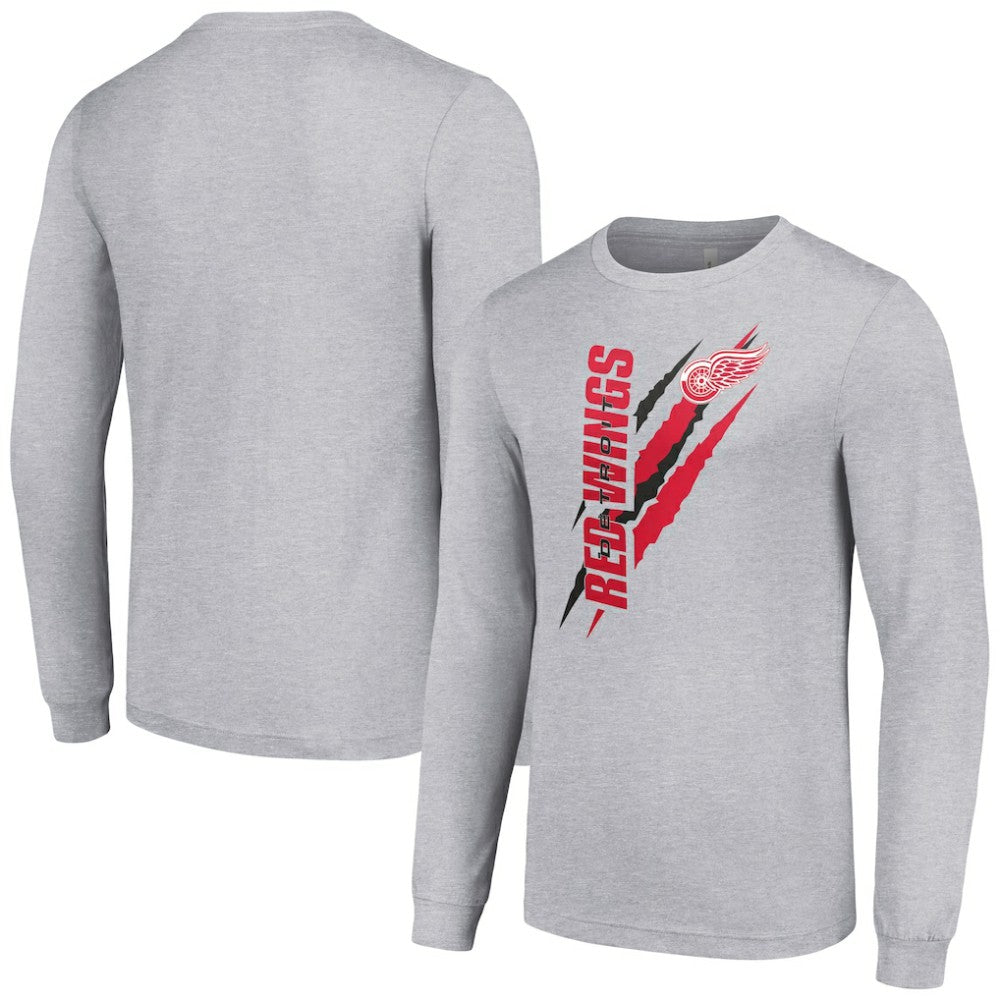 Detroit Red Wings Starter Color Scratch Long-Sleeve T-Shirt - Heather Gray | US 201074626