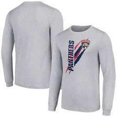 Florida Panthers Starter Color Scratch Long-Sleeve T-Shirt - Heather Gray | US 201074628