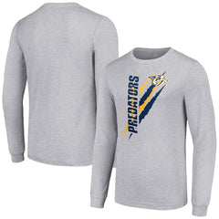 Nashville Predators Starter Color Scratch Long-Sleeve T-Shirt - Heather Gray | US 201074632