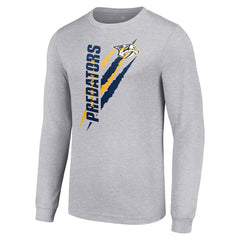 Nashville Predators Starter Color Scratch Long-Sleeve T-Shirt - Heather Gray | US 201074632