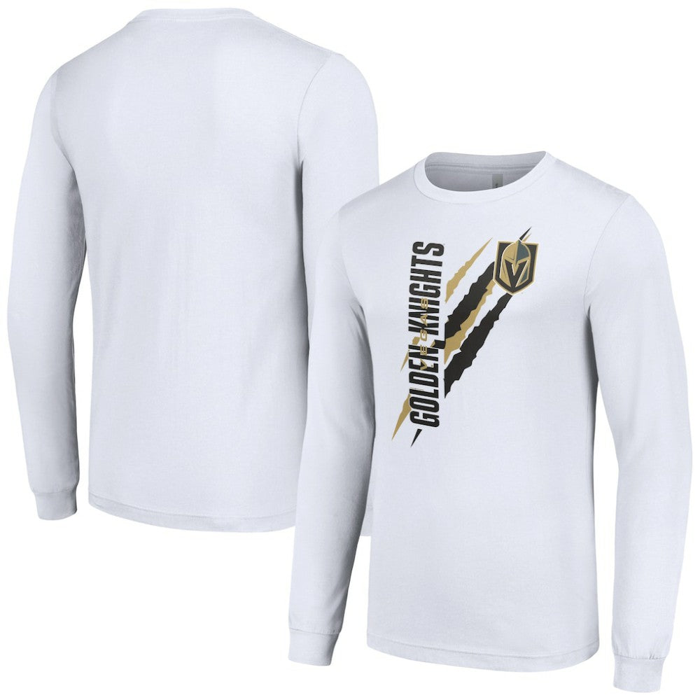 Vegas Golden Knights Starter Color Scratch Long-Sleeve T-Shirt - White | US 201074650