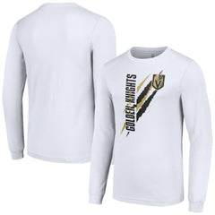 Vegas Golden Knights Starter Color Scratch Long-Sleeve T-Shirt - White | US 201074650