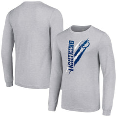 Tampa Bay Lightning Starter Color Scratch Long-Sleeve T-Shirt - Heather Gray | US 201074653