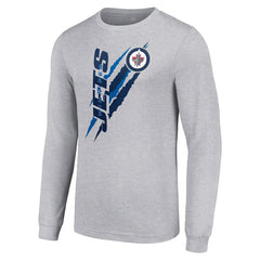 Winnipeg Jets Starter Color Scratch Long-Sleeve T-Shirt - Heather Gray | US 201074667