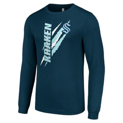 Seattle Kraken Starter Color Scratch Long-Sleeve T-Shirt - Deep Sea Blue | US 201074668