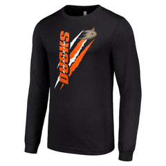 Anaheim Ducks Starter Color Scratch Long-Sleeve T-Shirt - Black | US 201074670