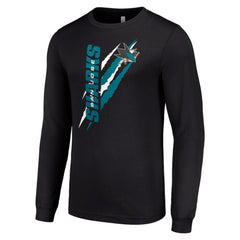 San Jose Sharks Starter Color Scratch Long-Sleeve T-Shirt - Black | US 201074684