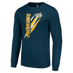 Nashville Predators Starter Color Scratch Long-Sleeve T-Shirt - Navy | US 201074711