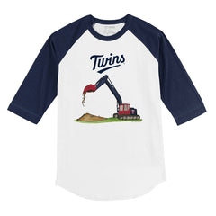 Minnesota Twins Tiny Turnip Youth Excavator 3/4-Sleeve Raglan T-Shirt - White/Navy T-shirts