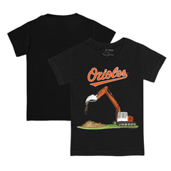 Baltimore Orioles Tiny Turnip Youth Excavator T-Shirt - Black T-shirts