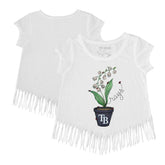 Tampa Bay Rays Tiny Turnip Girls Youth Lilies & Ladybugs Fringe T-Shirt - White T-shirts