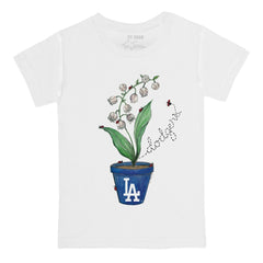 Los Angeles Dodgers Tiny Turnip Youth Lilies & Ladybugs T-Shirt - White T-shirts