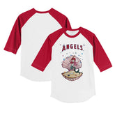 Los Angeles Angels Tiny Turnip Youth Mermaid 3/4-Sleeve Raglan T-Shirt - White/Red T-shirts
