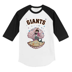 San Francisco Giants Tiny Turnip Youth Mermaid 3/4-Sleeve Raglan T-Shirt - White/Black T-shirts