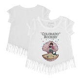 Colorado Rockies Tiny Turnip Girls Youth Mermaid Fringe T-Shirt - White T-shirts