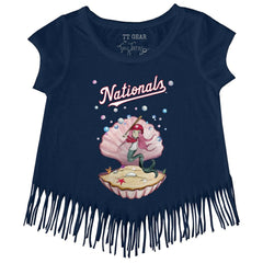 Washington Nationals Tiny Turnip Girls Youth Mermaid Fringe T-Shirt - Navy T-shirts