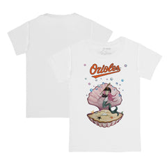 Baltimore Orioles Tiny Turnip Youth Mermaid T-Shirt - White T-shirts