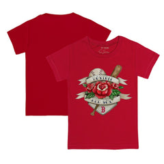 Boston Red Sox Tiny Turnip Youth Tattoo Rose T-Shirt - Red T-shirts