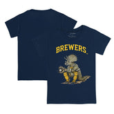 Milwaukee Brewers Tiny Turnip Youth Triceratops T-Shirt - Navy T-shirts