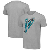 San Jose Sharks Starter Color Scratch T-Shirt - Heather Gray | US 201076169