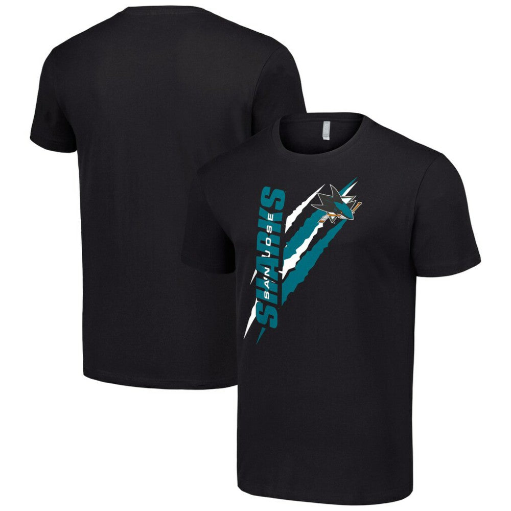 San Jose Sharks Starter Color Scratch T-Shirt - Black | US 201076194