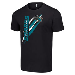 San Jose Sharks Starter Color Scratch T-Shirt - Black | US 201076194