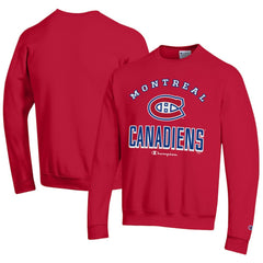 Montreal Canadiens Champion Eco Powerblend Crewneck Sweatshirt - Red | US 201078090
