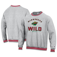 Minnesota Wild Champion Reverse Weave Yarn Dye Pullover Sweatshirt - Heather Gray | US 201078146