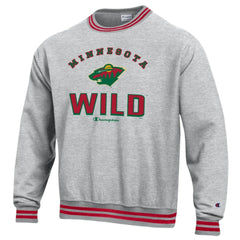 Minnesota Wild Champion Reverse Weave Yarn Dye Pullover Sweatshirt - Heather Gray | US 201078146