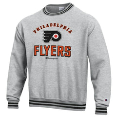 Philadelphia Flyers Champion Reverse Weave Yarn Dye Pullover Sweatshirt - Heather Gray | US 201078153