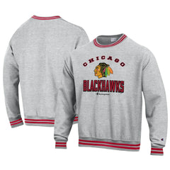 Chicago Blackhawks Champion Reverse Weave Yarn Dye Pullover Sweatshirt - Heather Gray | US 201078161
