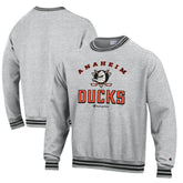 Anaheim Ducks Champion Reverse Weave Yarn Dye Pullover Sweatshirt - Heather Gray | US 201078163