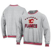 Calgary Flames Champion Reverse Weave Yarn Dye Pullover Sweatshirt - Heather Gray | US 201078167