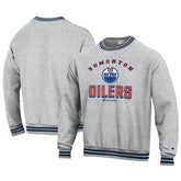 Edmonton Oilers Champion Reverse Weave Yarn Dye Pullover Sweatshirt - Heather Gray | US 201078175