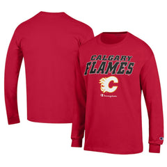 Calgary Flames Champion Long-Sleeve Jersey T-Shirt - Red | US 201078214