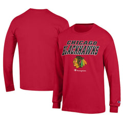 Chicago Blackhawks Champion Long-Sleeve Jersey T-Shirt - Red | US 201078216