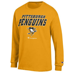 Pittsburgh Penguins Champion Long-Sleeve Jersey T-Shirt - Gold | US 201078222