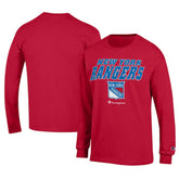 New York Rangers Champion Long-Sleeve Jersey T-Shirt - Red | US 201078232