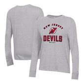 New Jersey Devils Champion Women's Core Long Sleeve T-Shirt - Heather Gray | US 201078274