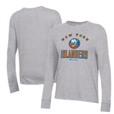 New York Islanders Champion Women's Core Long Sleeve T-Shirt - Heather Gray | US 201078275